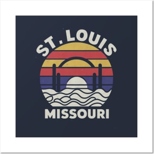 St Louis Missouri Vintage Sunset Posters and Art